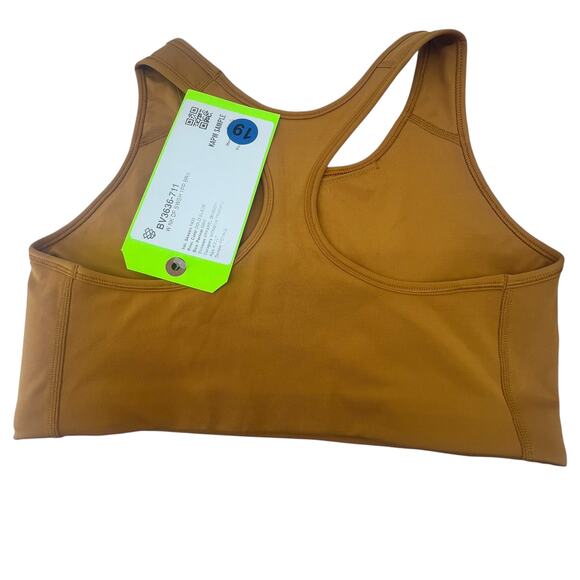 Nike Size XL New with SAMPLE tag Sports Bra Gold Golden Mustard Interior Pocket - Picture 2 of 3